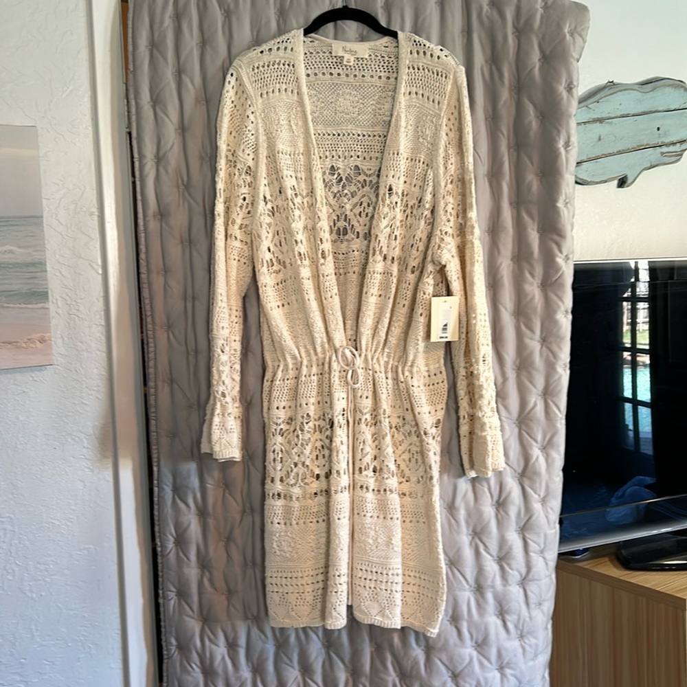 Nurture long cotton bohemian style sweater. NWT